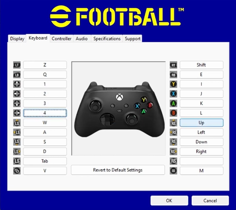 eFootball 2024 Button Configuration Settings